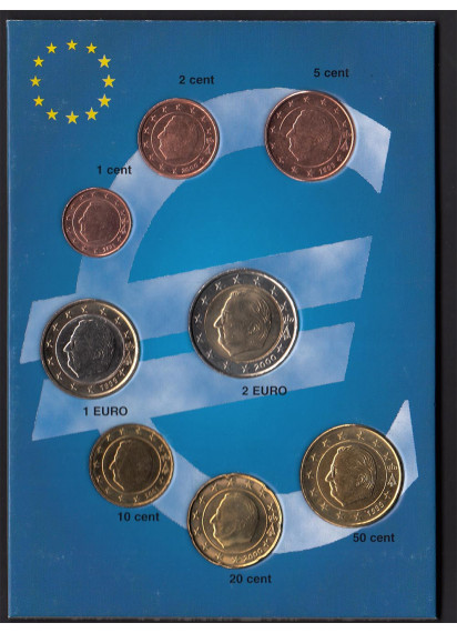 BELGIO Serie completa 8 monete con date miste
